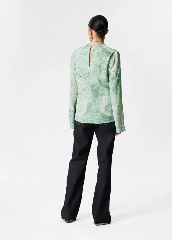 Women Tops and Tshirts and Other Stories Draped Top Green Print Women Tops and Tshirts and Other Stories Draped Top Green Print