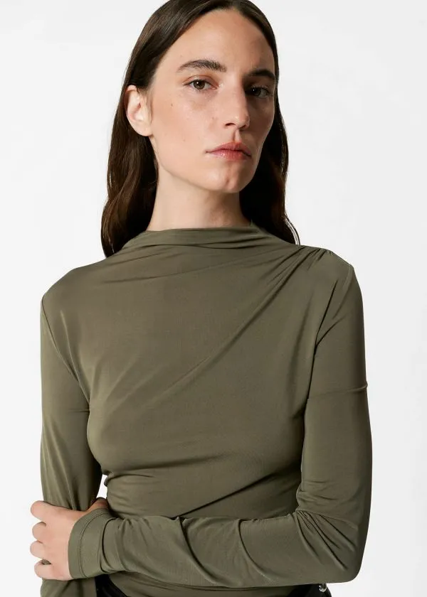 Women Tops and Tshirts and Other Stories Draped Top Khaki