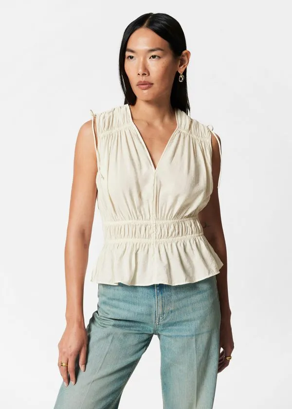 Women Tops and Tshirts and Other Stories Gathered Top White