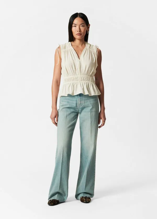 Women Tops and Tshirts and Other Stories Gathered Top White