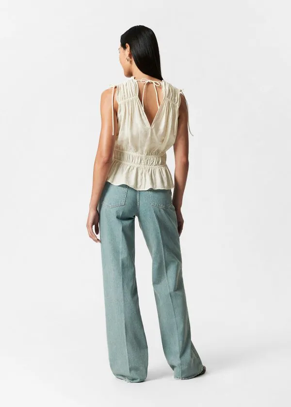 Women Tops and Tshirts and Other Stories Gathered Top White