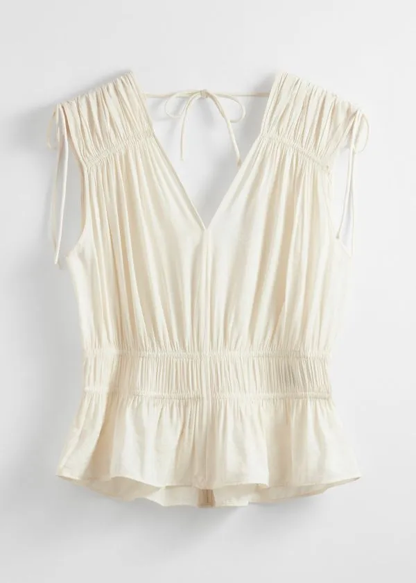 Women Tops and Tshirts and Other Stories Gathered Top White