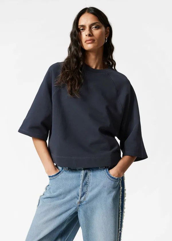 Women Tops and Tshirts and Other Stories Jersey Sweater Navy