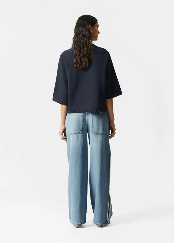 Women Tops and Tshirts and Other Stories Jersey Sweater Navy
