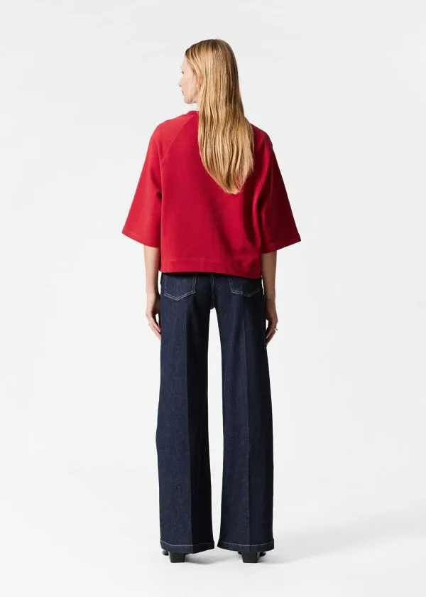 Women Tops and Tshirts and Other Stories Jersey Sweater Red