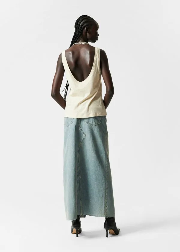 Women Tops and Tshirts and Other Stories LinenBlend Tank Top Beige