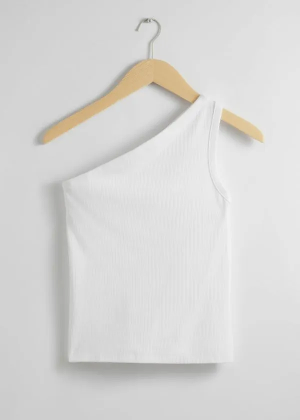 Women Tops and Tshirts and Other Stories OneShoulder Tank Top White