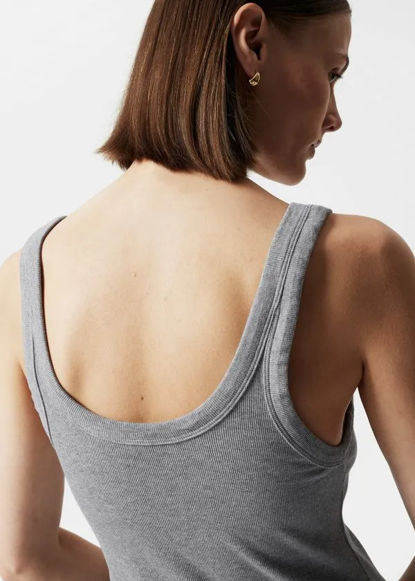 Women Tops and Tshirts and Other Stories ScoopNeck Tank Top Grey Melange