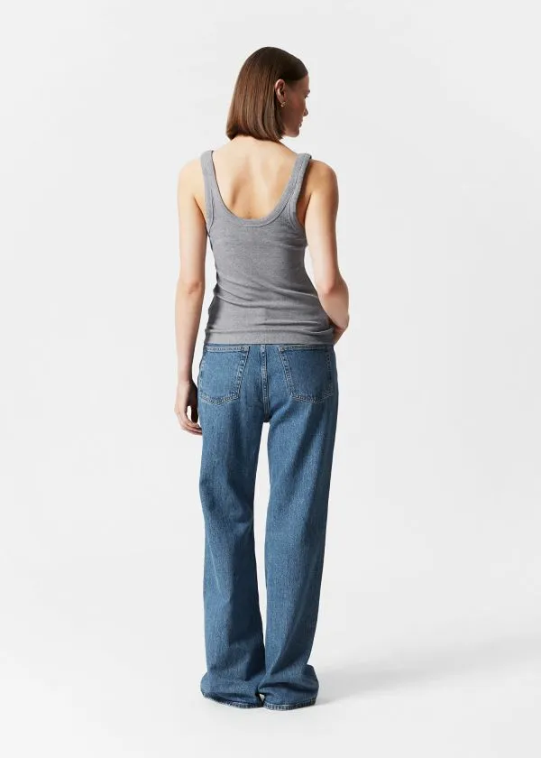 Women Tops and Tshirts and Other Stories ScoopNeck Tank Top Grey Melange