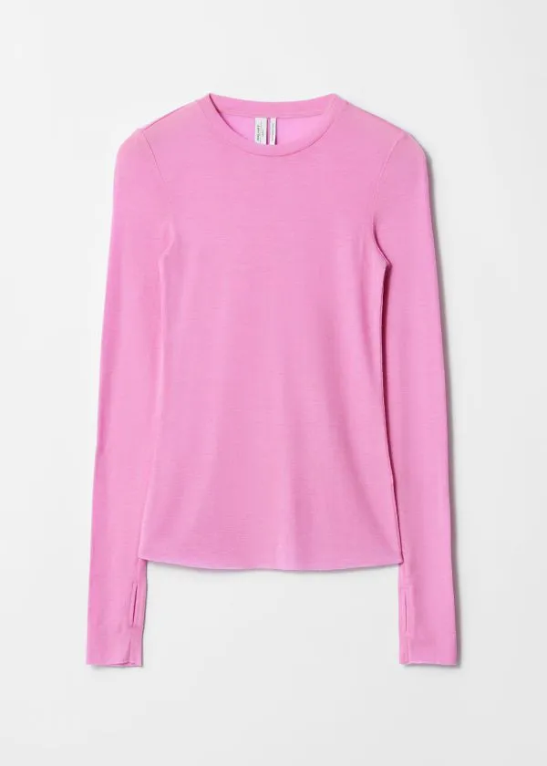 Women Tops and Tshirts and Other Stories Sheer Wool Top Pink