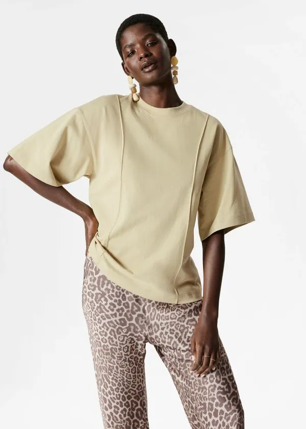 Women Tops and Tshirts and Other Stories Structured Tshirt Yellow