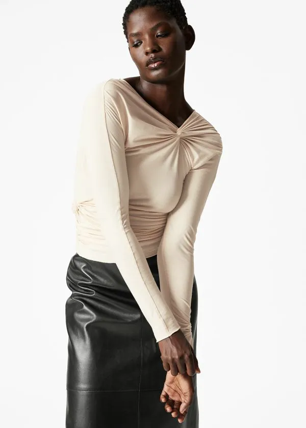 Women Tops and Tshirts and Other Stories Twisted Gathered Top Ivory