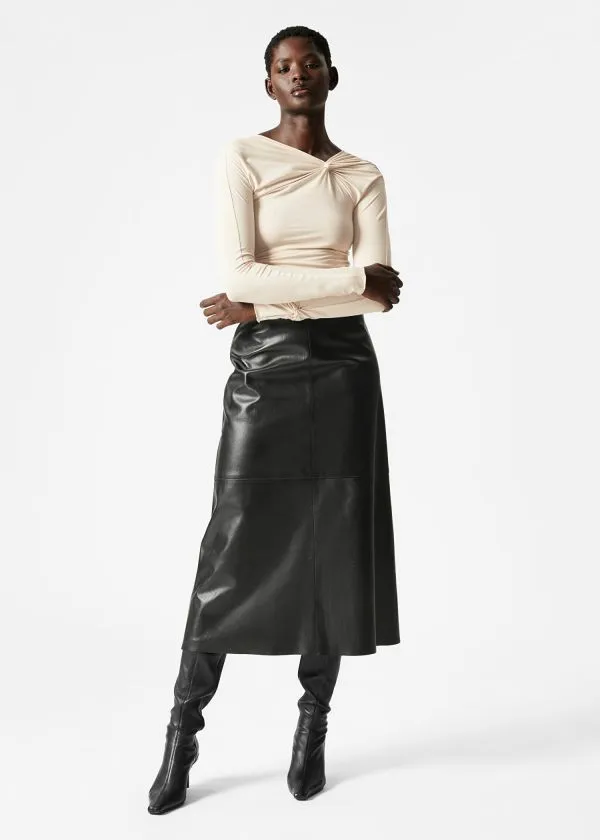 Women Tops and Tshirts and Other Stories Twisted Gathered Top Ivory
