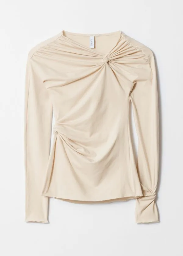 Women Tops and Tshirts and Other Stories Twisted Gathered Top Ivory