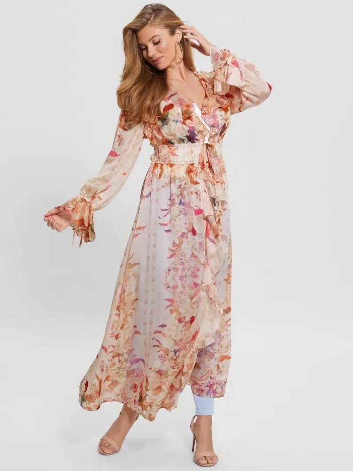 Women Tops GUESS Eco Vanessa Printed Chiffon Duster Reclaimed Romance Women Tops GUESS Eco Vanessa Printed Chiffon Duster Reclaimed Romance