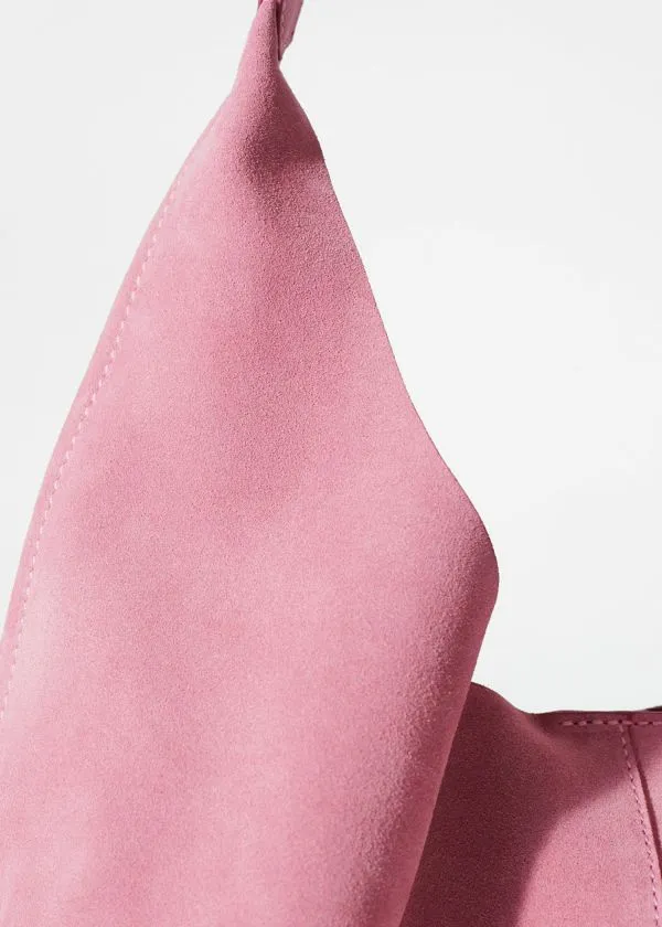 Women Tote Bags and Other Stories Classic Suede Tote Bag Pink Suede