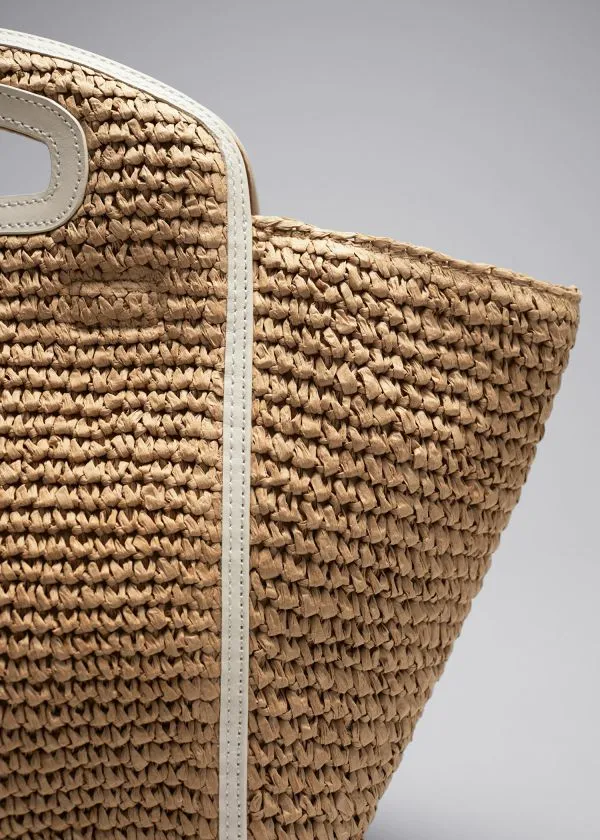 Women Tote Bags and Other Stories Large Straw Tote Beige