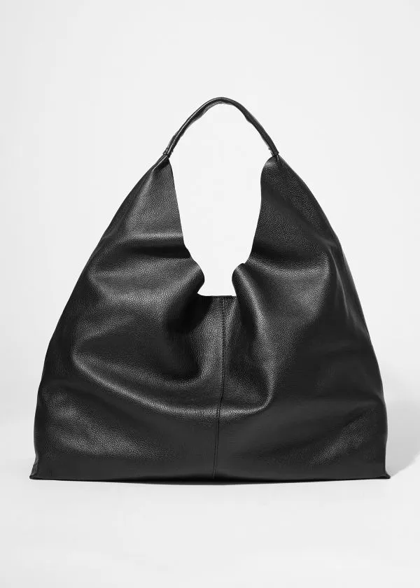 Women Tote Bags and Other Stories Slouchy Leather Tote Bag Black