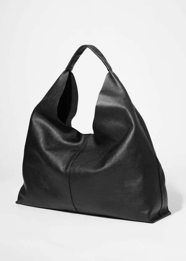 Women Tote Bags and Other Stories Slouchy Leather Tote Bag Black