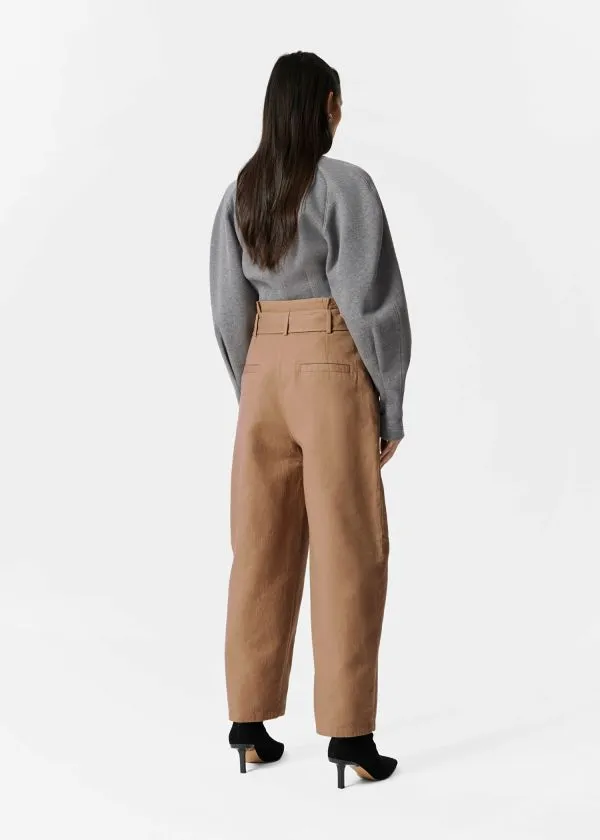 Women Trousers and Other Stories Belted PaperbagWaist Trousers Beige