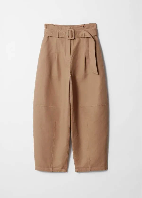 Women Trousers and Other Stories Belted PaperbagWaist Trousers Beige