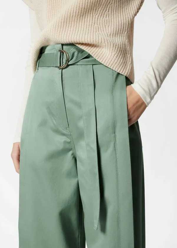 Women Trousers and Other Stories Belted WideLeg Trousers Green