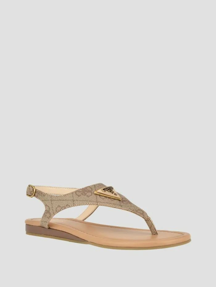 Women Unali Thong Sandals Medium Brown Sandals GUESS