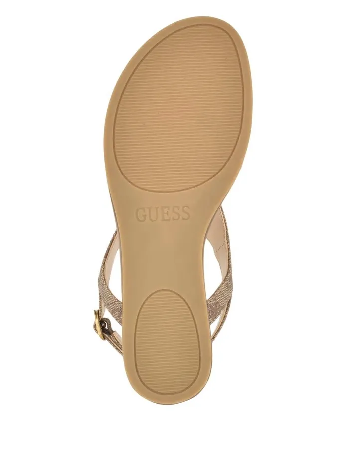 Women Unali Thong Sandals Medium Brown Sandals GUESS
