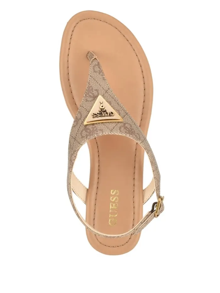 Women Unali Thong Sandals Medium Brown Sandals GUESS