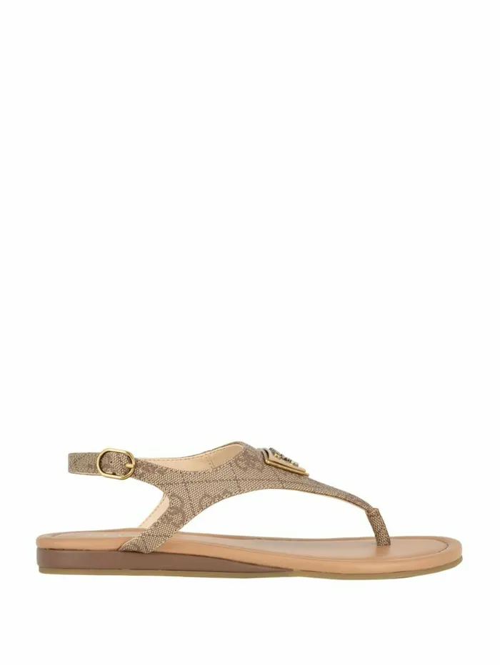 Women Unali Thong Sandals Medium Brown Sandals GUESS