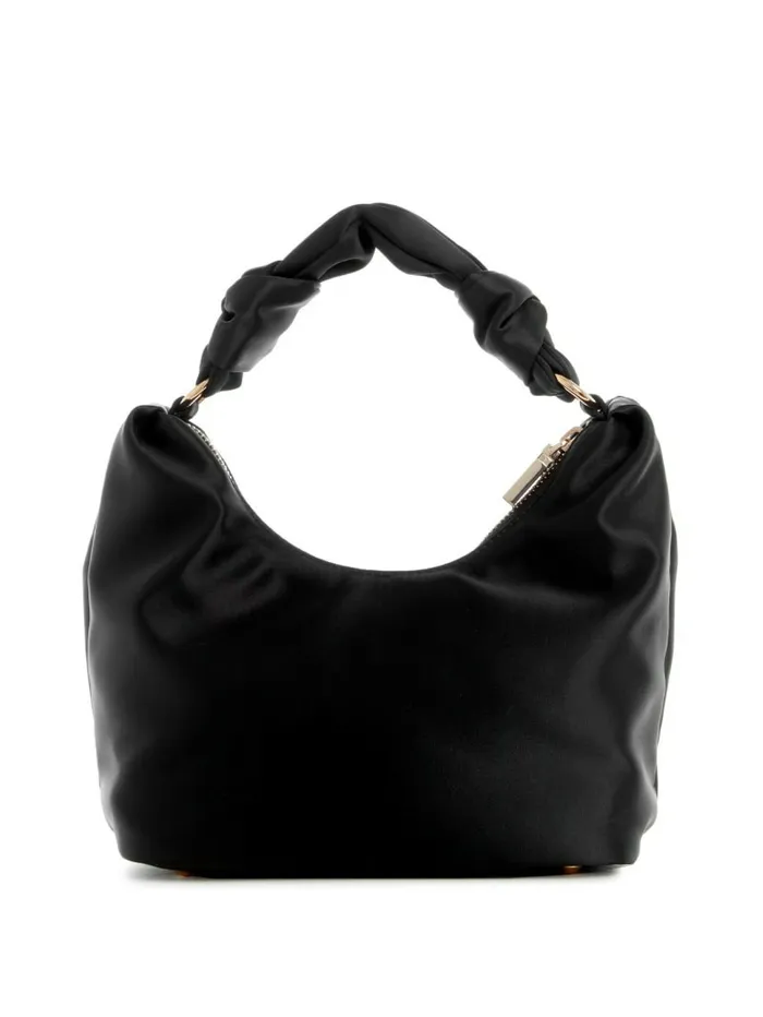 Women Velina Satin Hobo Bag Black Floral Print Handbags GUESS Women Velina Satin Hobo Bag Black Floral Print Handbags GUESS