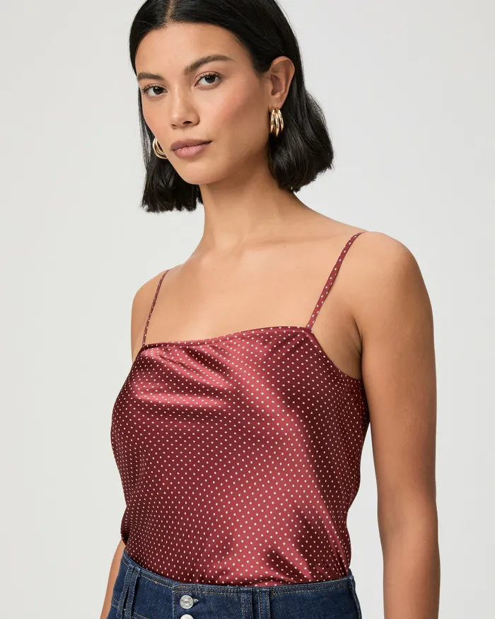 Women Veronique Cami 8211 OxbloodTravertine Silk Tees and Tanks PAIGE