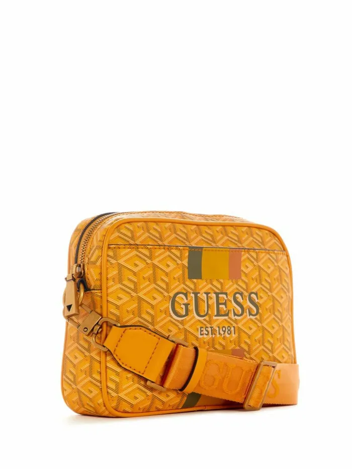 Women Vikky Camera Bag Yellow Logo Handbags GUESS Women Vikky Camera Bag Yellow Logo Handbags GUESS