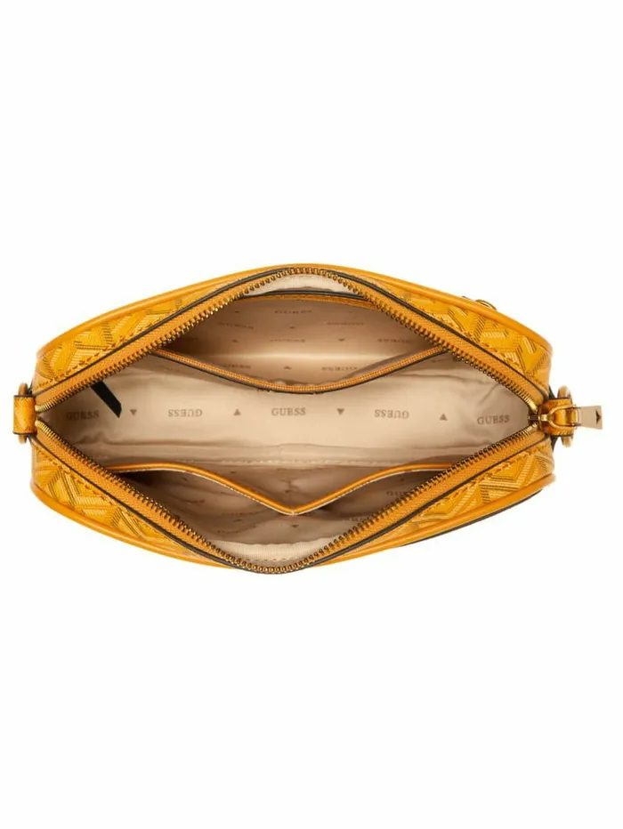 Women Vikky Camera Bag Yellow Logo Handbags GUESS Women Vikky Camera Bag Yellow Logo Handbags GUESS