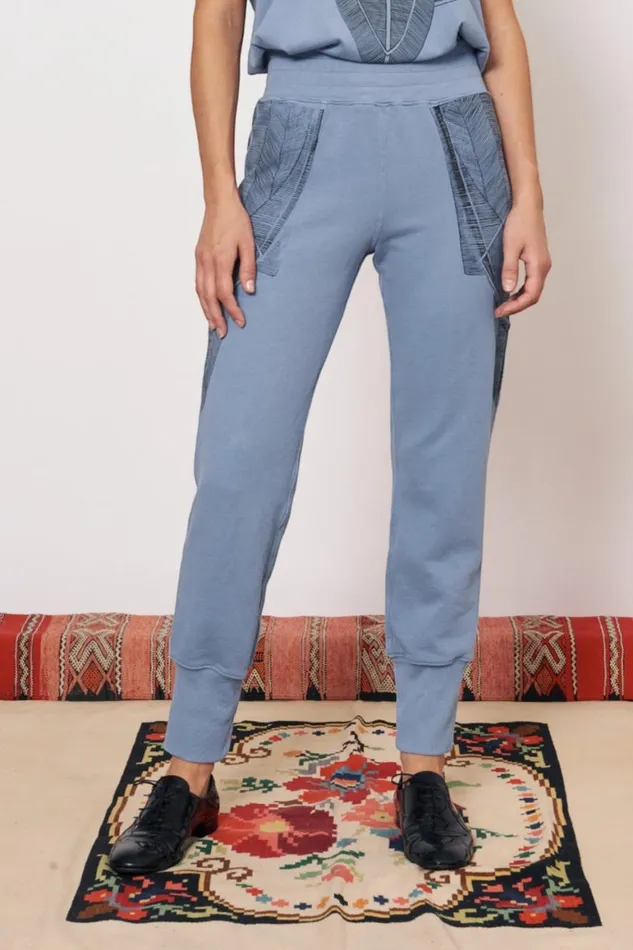 Women Vintage Fleece French Blue Kongo Pant Raquel Allegra Bottoms