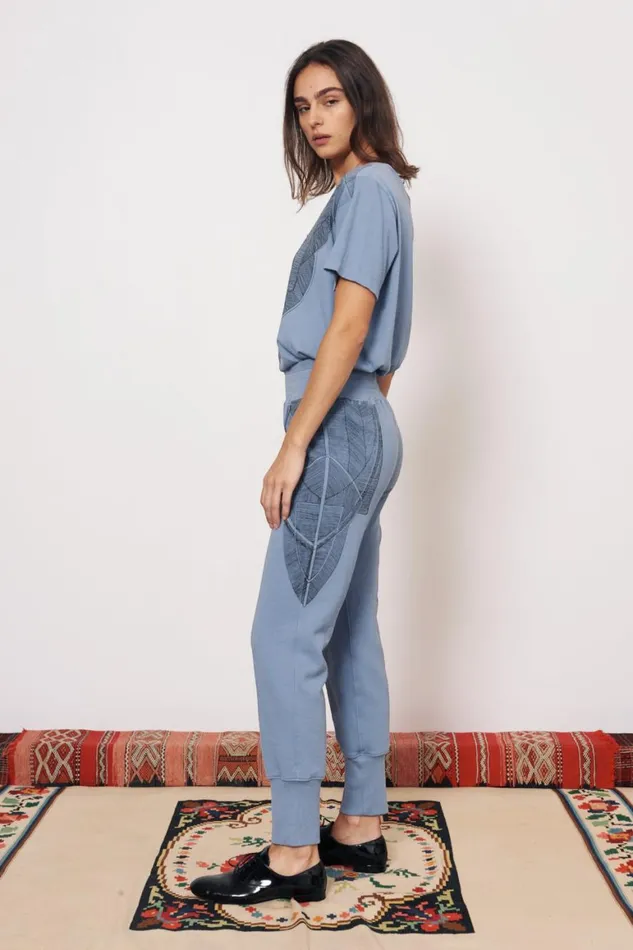 Women Vintage Fleece French Blue Kongo Pant Raquel Allegra Bottoms