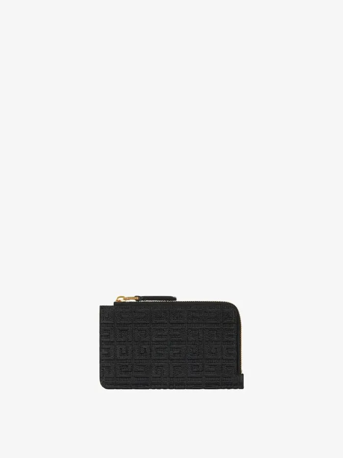 Women Wallets and Card Holders Givenchy GCut Zipped Card Holder In 4G Embroidered Canvas Black Women Wallets and Card Holders Givenchy GCut Zipped Card Holder In 4G Embroidered Canvas Black