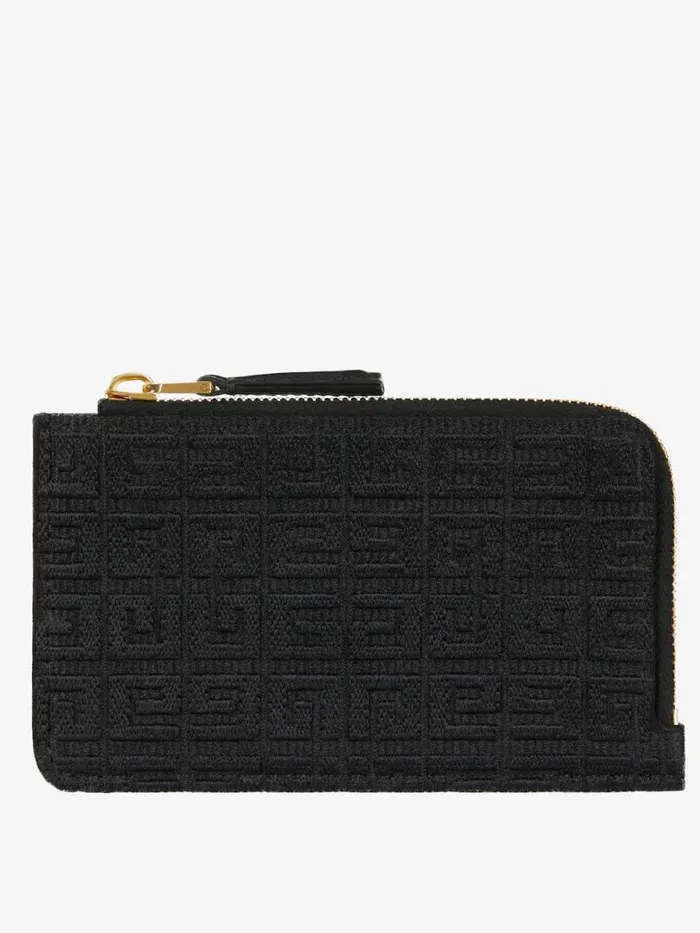 Women Wallets and Card Holders Givenchy GCut Zipped Card Holder In 4G Embroidered Canvas Black Women Wallets and Card Holders Givenchy GCut Zipped Card Holder In 4G Embroidered Canvas Black