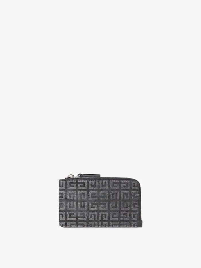 Women Wallets and Card Holders Givenchy GCut Zipped Cardholder In 4G Lurex And Leather Dark Grey Women Wallets and Card Holders Givenchy GCut Zipped Cardholder In 4G Lurex And Leather Dark Grey