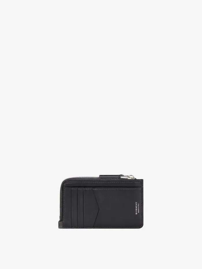 Women Wallets and Card Holders Givenchy GCut Zipped Cardholder In 4G Lurex And Leather Dark Grey