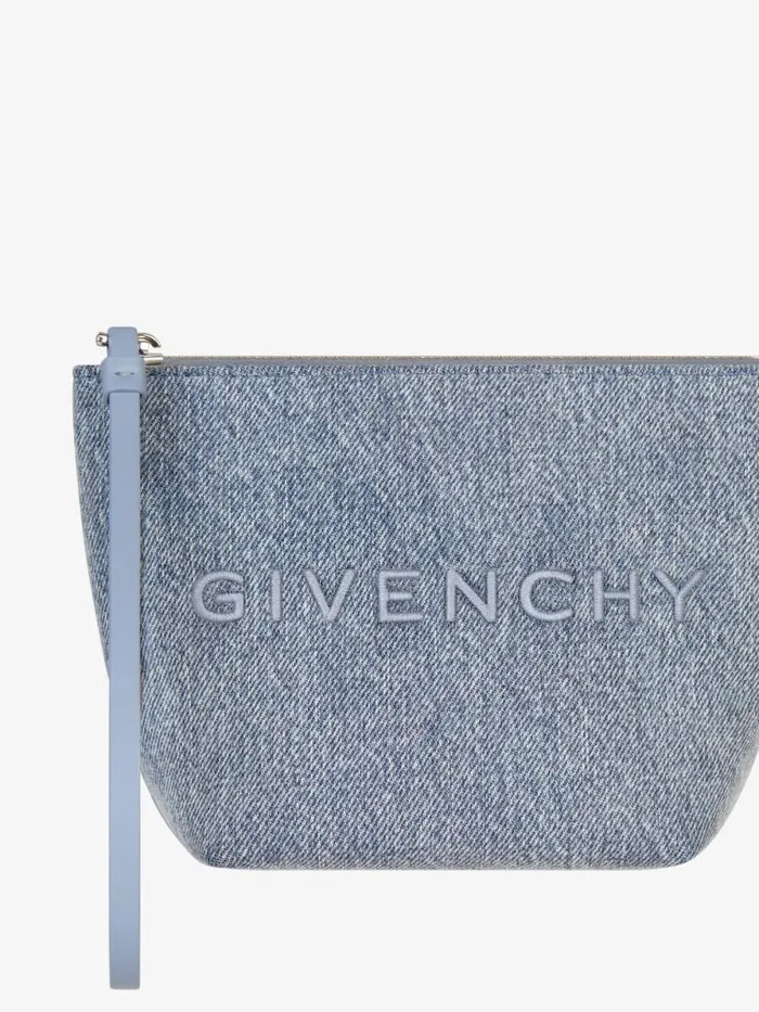 Women Wallets and Card Holders Givenchy Mini GIVENCHY Pouch In Denim Medium Blue Women Wallets and Card Holders Givenchy Mini GIVENCHY Pouch In Denim Medium Blue