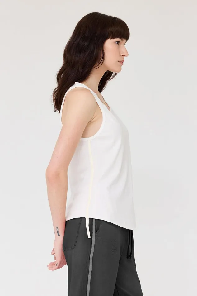 Women Washed White Beverly Tank Raquel Allegra Tops