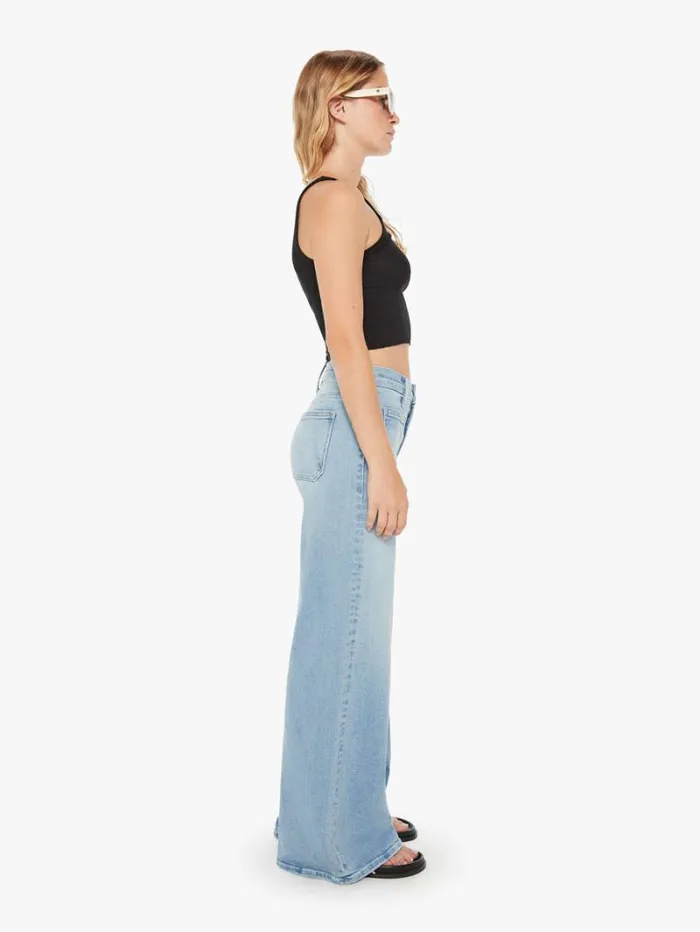 Women Wide Leg Mother Denim Petites The Lil039 Patch Pocket Undercover Sneak Wash California Cruiser