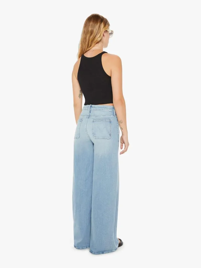 Women Wide Leg Mother Denim Petites The Lil039 Patch Pocket Undercover Sneak Wash California Cruiser