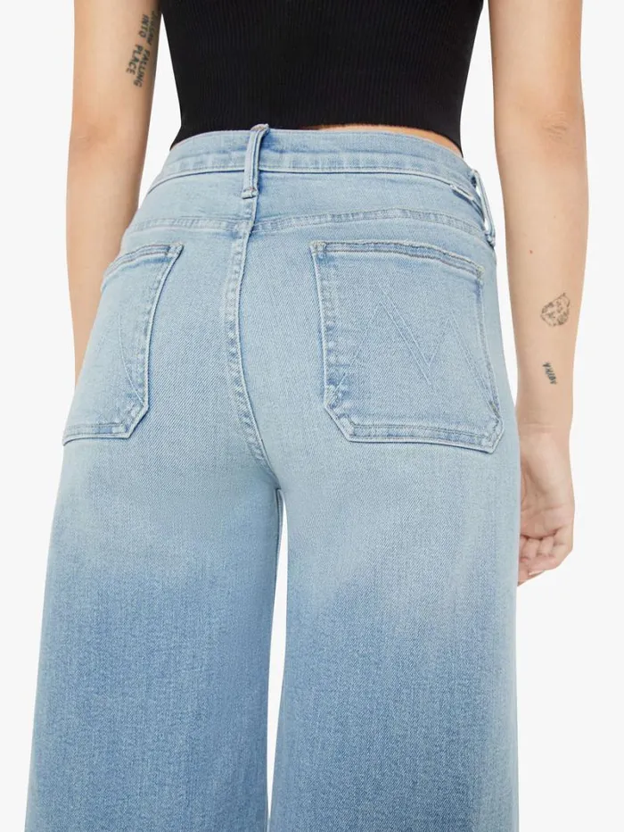 Women Wide Leg Mother Denim Petites The Lil039 Patch Pocket Undercover Sneak Wash California Cruiser