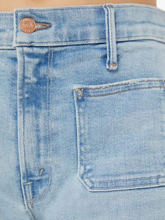 Women Wide Leg Mother Denim Petites The Lil039 Patch Pocket Undercover Sneak Wash California Cruiser