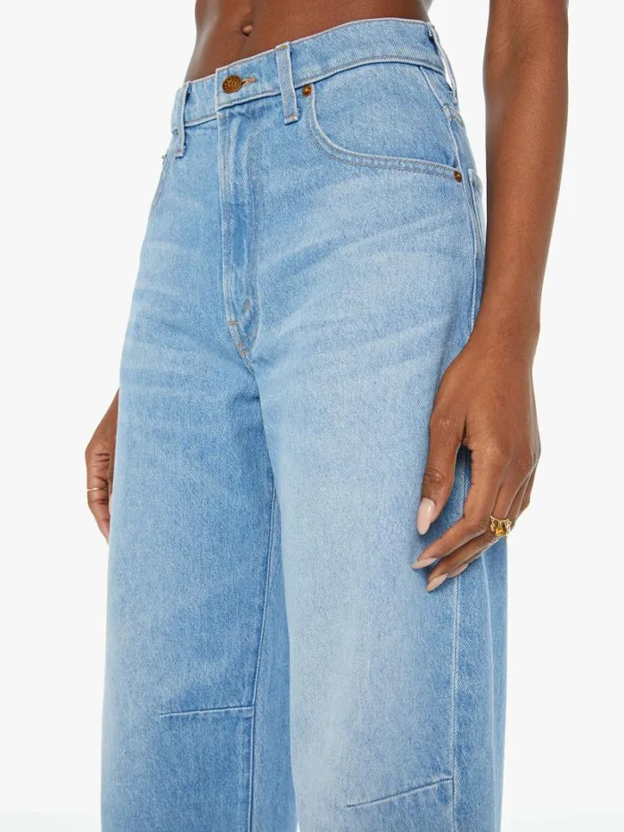 Women Wide Leg Mother Denim Snacks The Kegger Skimp Wash Check Please