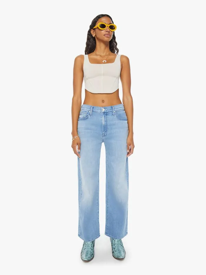 Women Wide Leg Mother Denim The Dodger Flood Wash All Over The Map