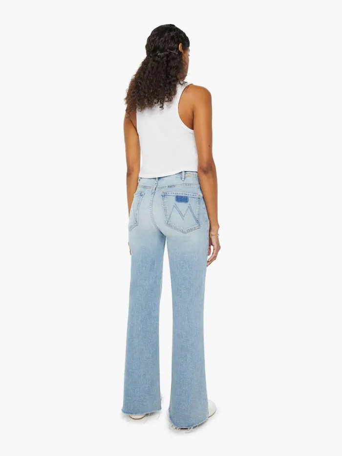 Women Wide Leg Mother Denim The Hustler Roller Fray Wash I Confess
