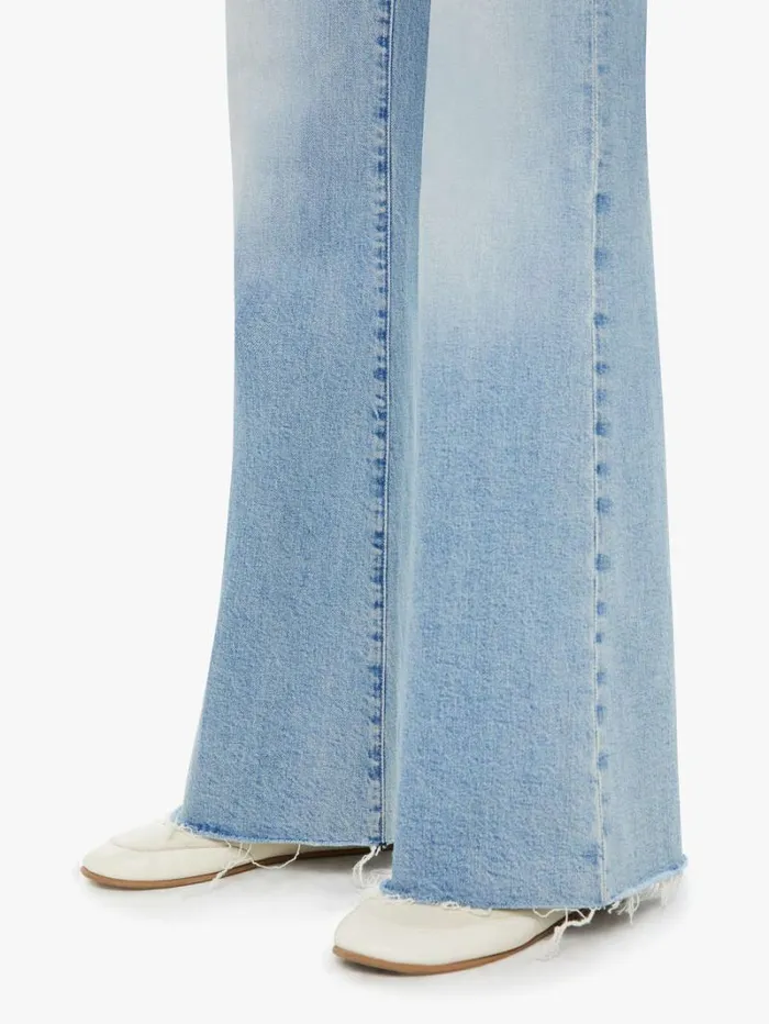 Women Wide Leg Mother Denim The Hustler Roller Fray Wash I Confess